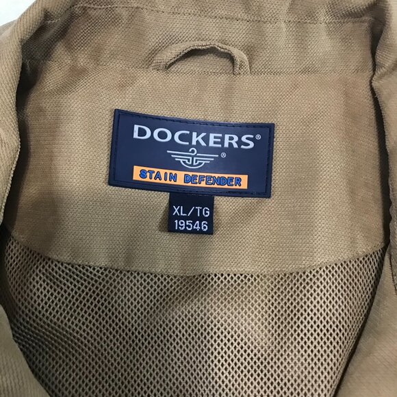 Dockers Stain Defender Men's Bomber Beige Tan Full Zip Jacket XL 19546 - Picture 4 of 14